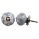 Grey Floral Ceramic Knob